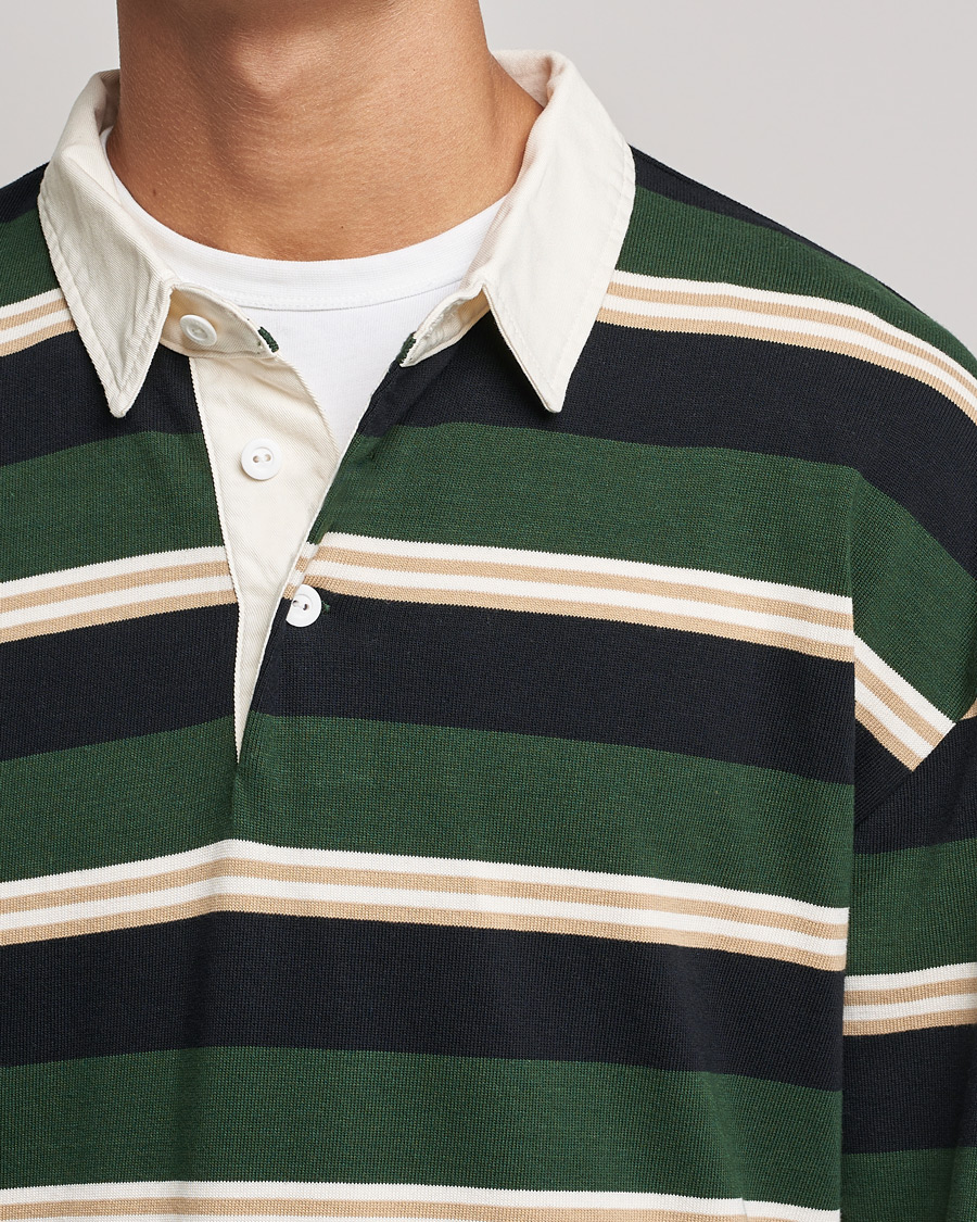 Herre | Trøjer | GANT | Archive Striped Heavy Rugger Storm Green
