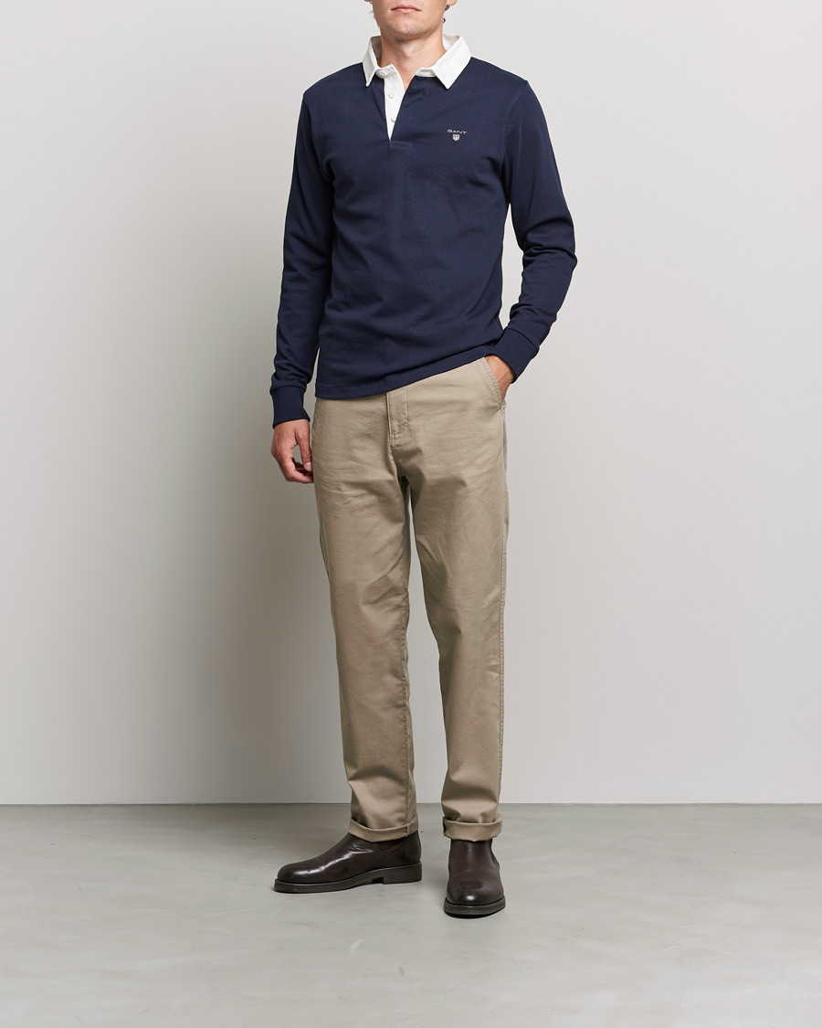 Herre | Trøjer | GANT | Original Solid Heavy Rugger Evening Blue