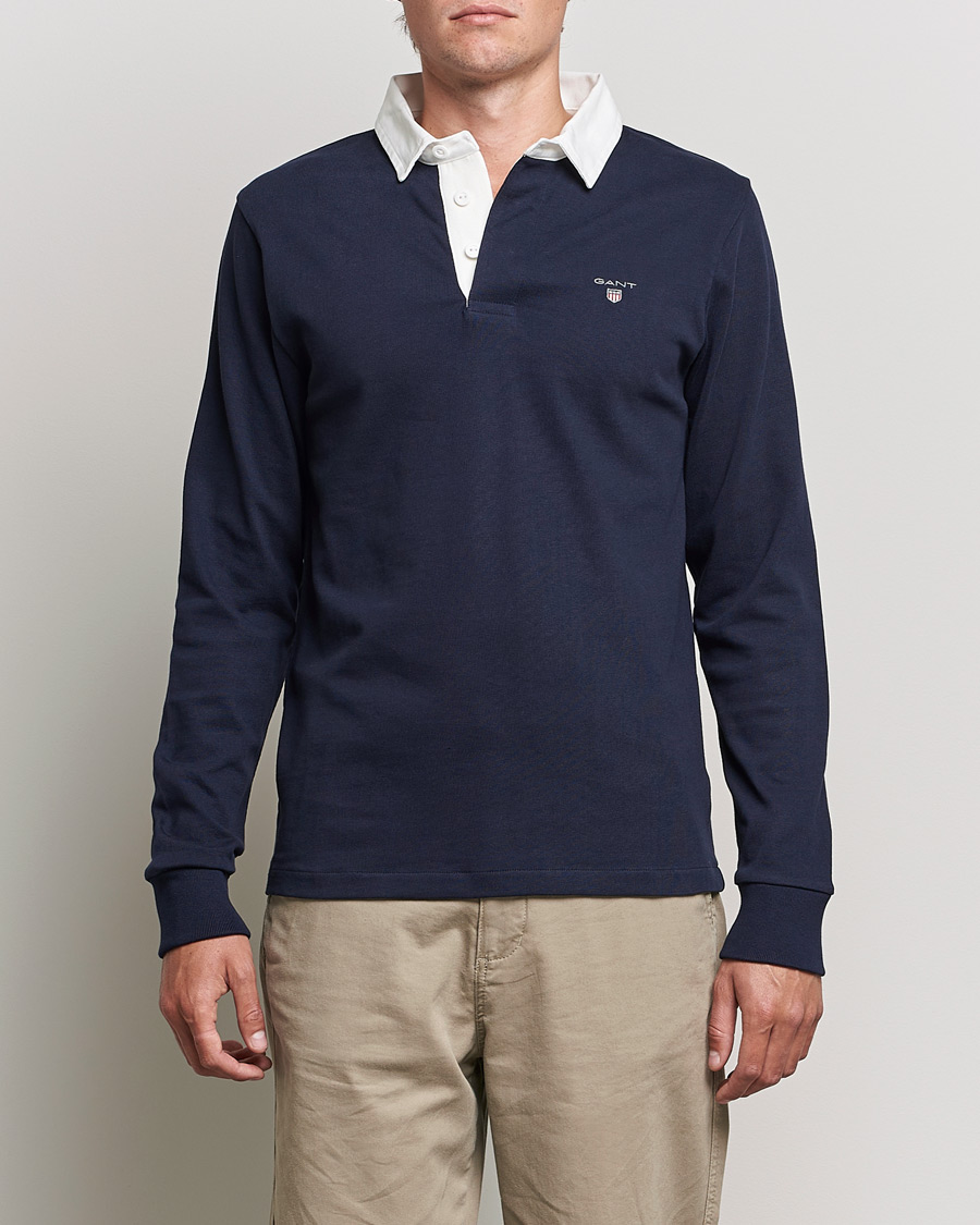 Herre | Trøjer | GANT | Original Solid Heavy Rugger Evening Blue