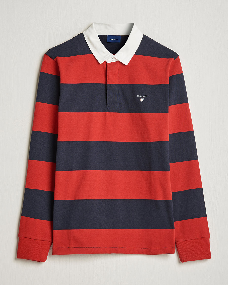 Herre | Trøjer | GANT | Original Barstripe Heavy Rugger Ruby Red