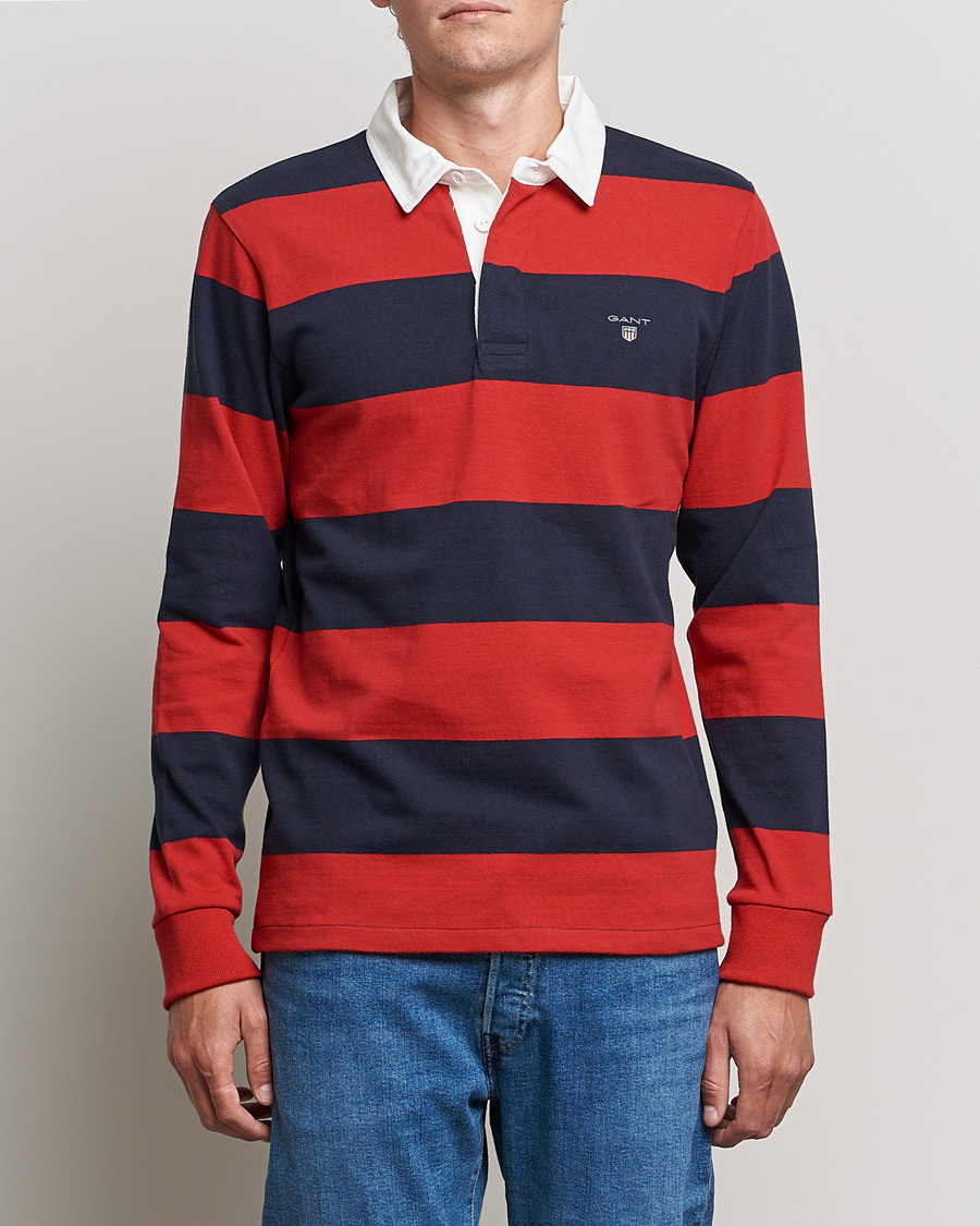 Herre | Trøjer | GANT | Original Barstripe Heavy Rugger Ruby Red