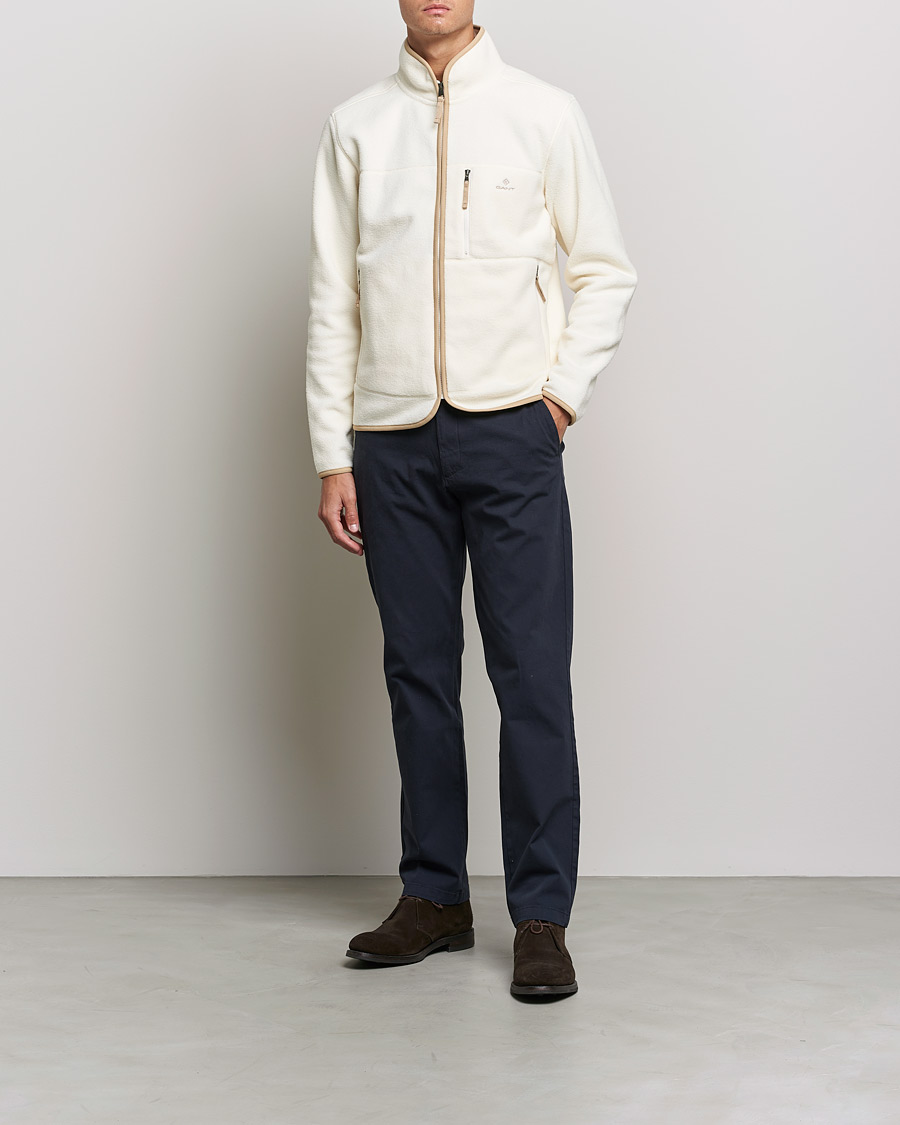 Herre | Trøjer | GANT | Sherpa Fleece Full Zip Cream
