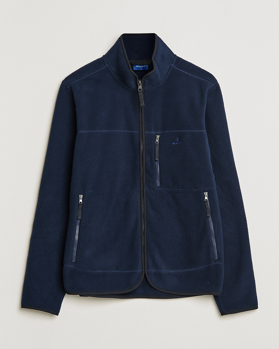 Herre | Trøjer | GANT | Sherpa Fleece Full Zip Evening Blue