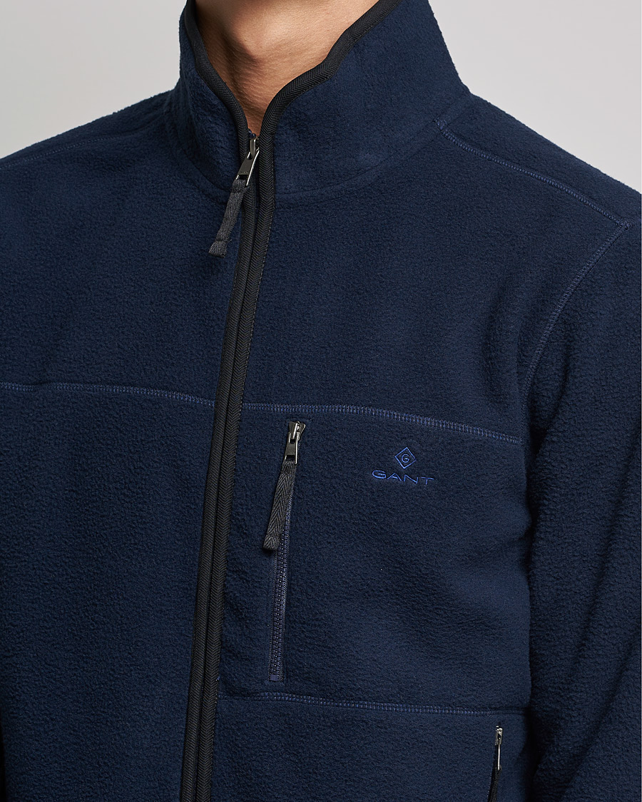 Herre | Trøjer | GANT | Sherpa Fleece Full Zip Evening Blue