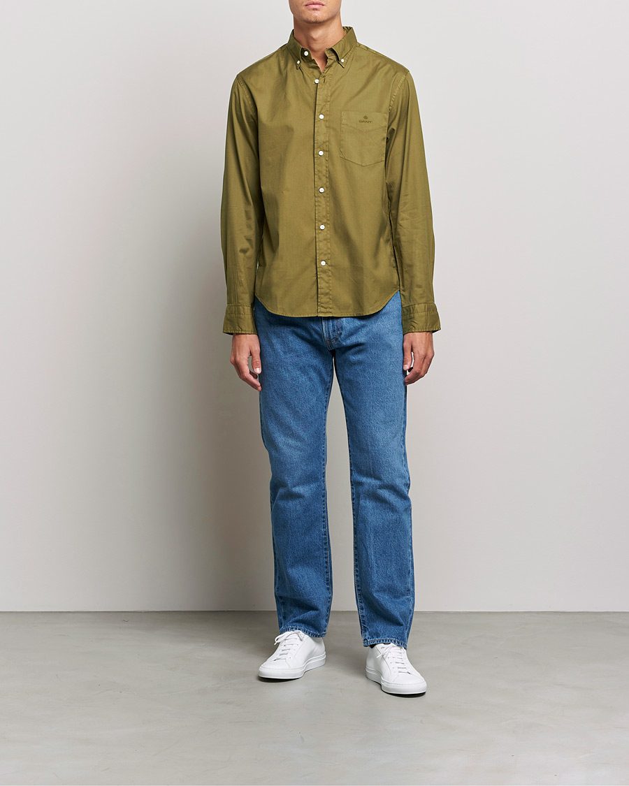 Herre | Oxfordskjorter | GANT | Regular Fit Garment Dyed Oxford Shirt Hunter Green