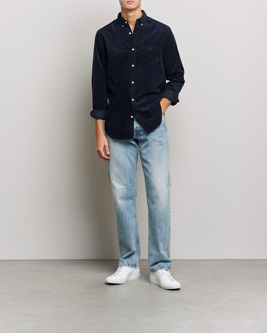 Herre | Skjorter | GANT | Regular Fit Corduroy Shirt Evening Blue