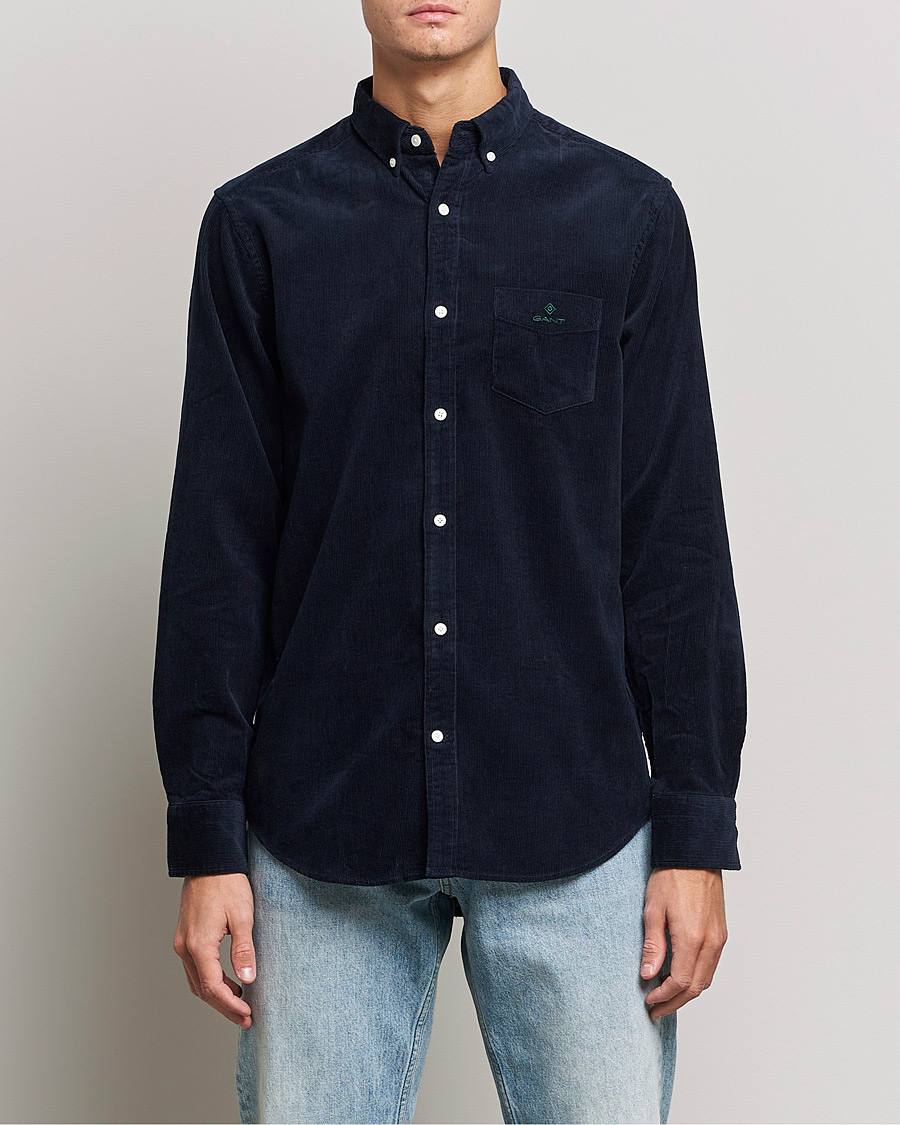 Herre | Skjorter | GANT | Regular Fit Corduroy Shirt Evening Blue