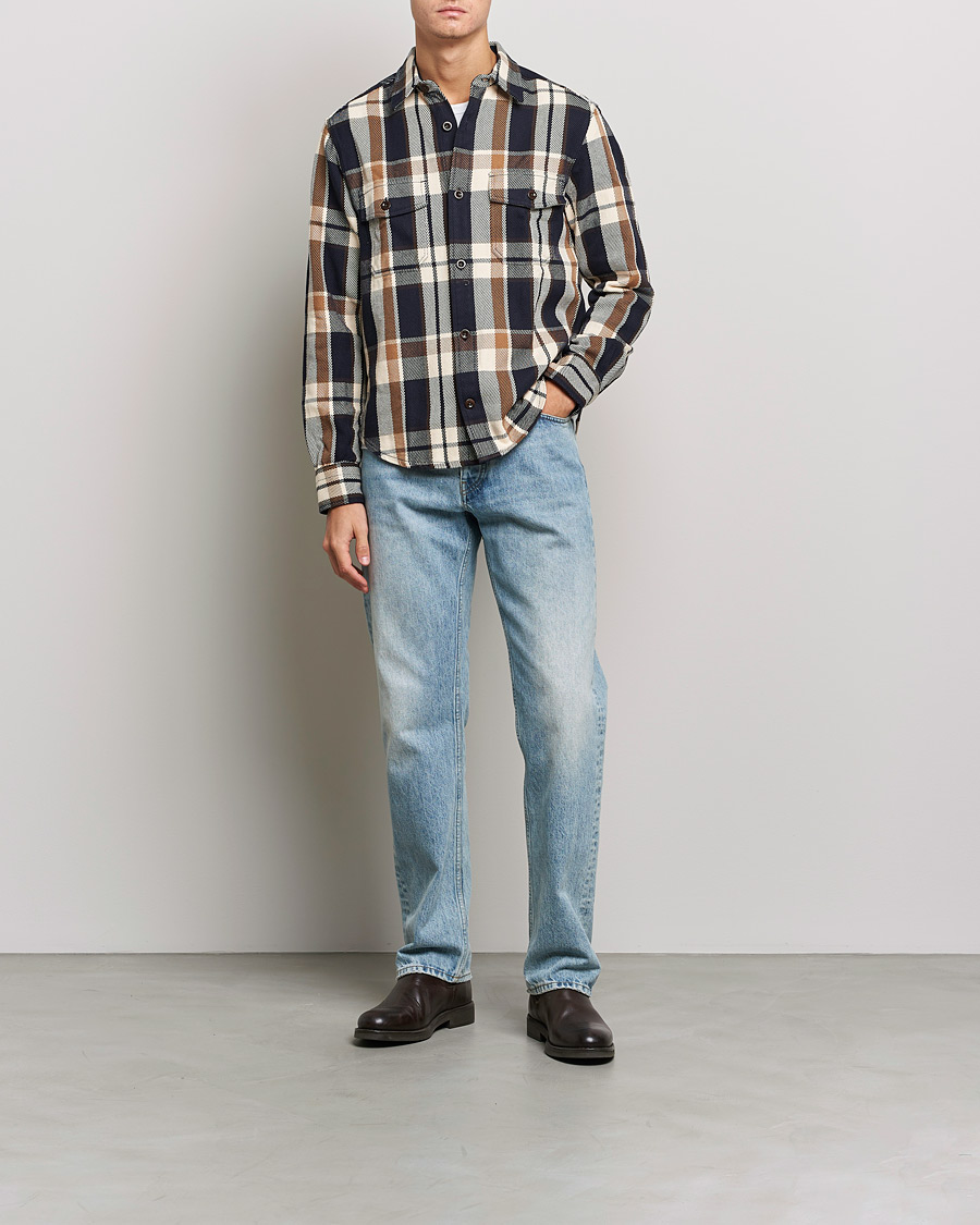 Herre | Skjorter | GANT | Checked Overshirt Vintage Cream