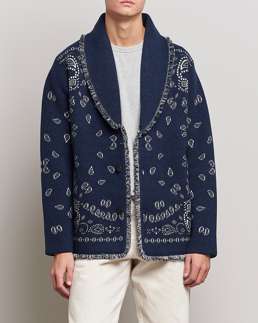 Herre | Trøjer | Alanui | Icon Cashmere Jacquard Cardigan Navy