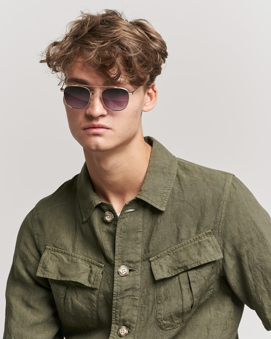 Herre |  | Oliver Peoples | Mandeville Sunglasses Brushed Gold/Gradient Lens