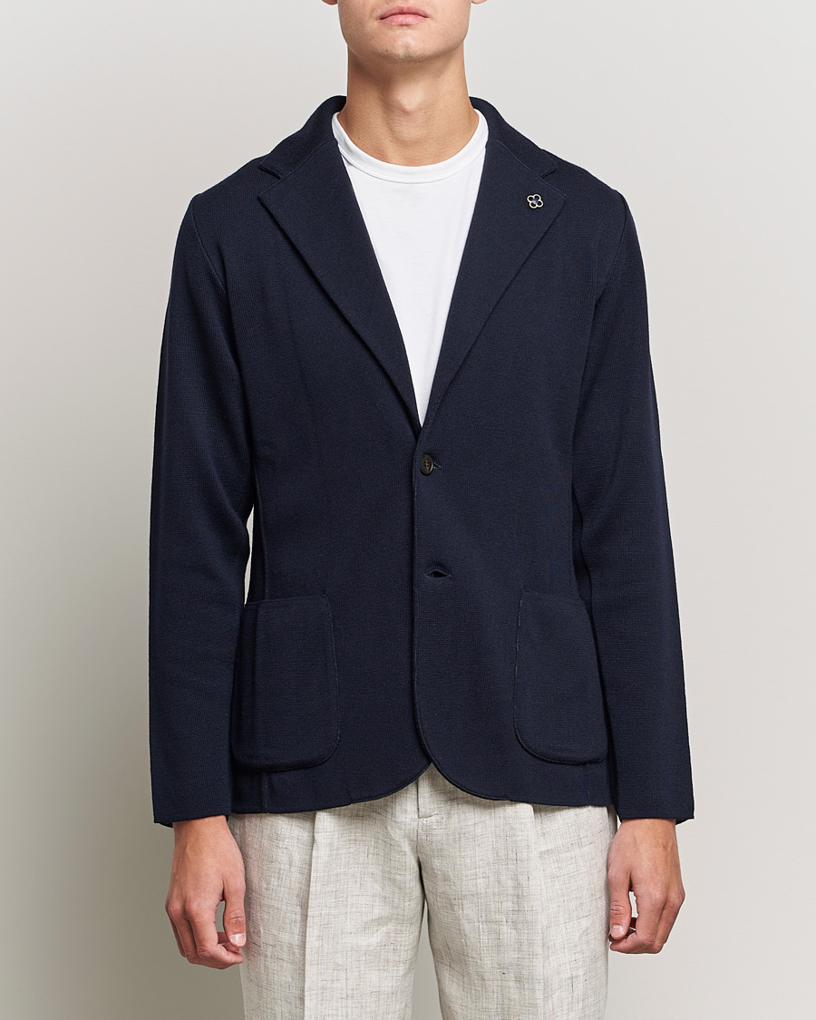 Herre | Blazere & jakker | Lardini | Knitted Wool Blazer Navy
