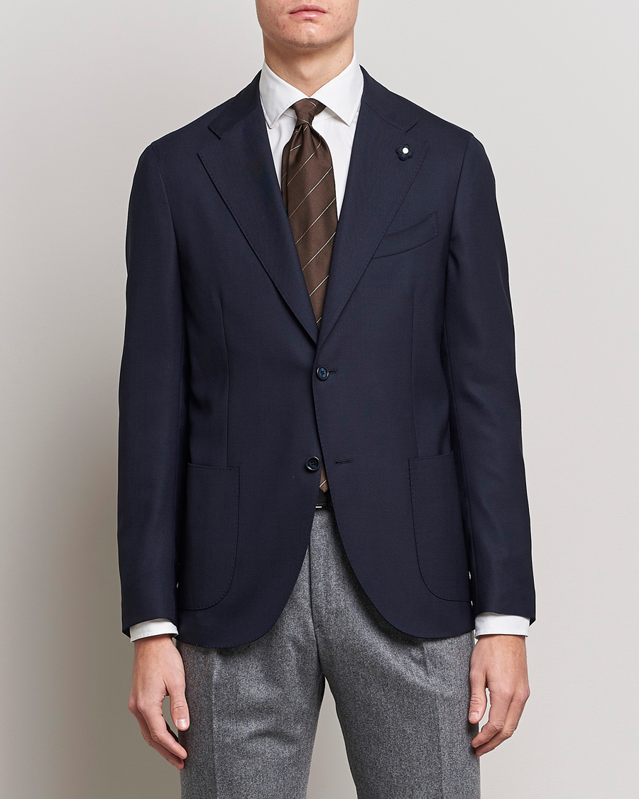 Herre | Tøj | Lardini | Patch Pocket Wool Blazer Navy