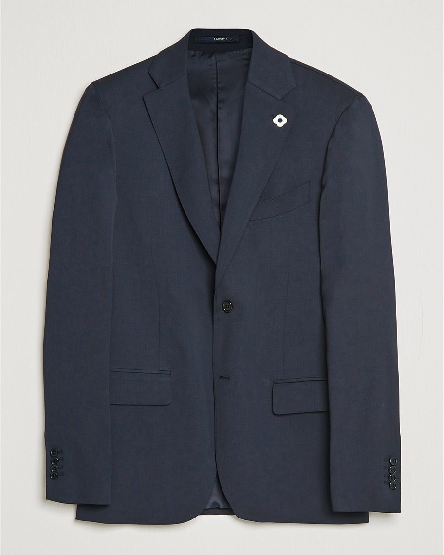 Herre |  | Lardini | Two Button Wool Blazer  Navy