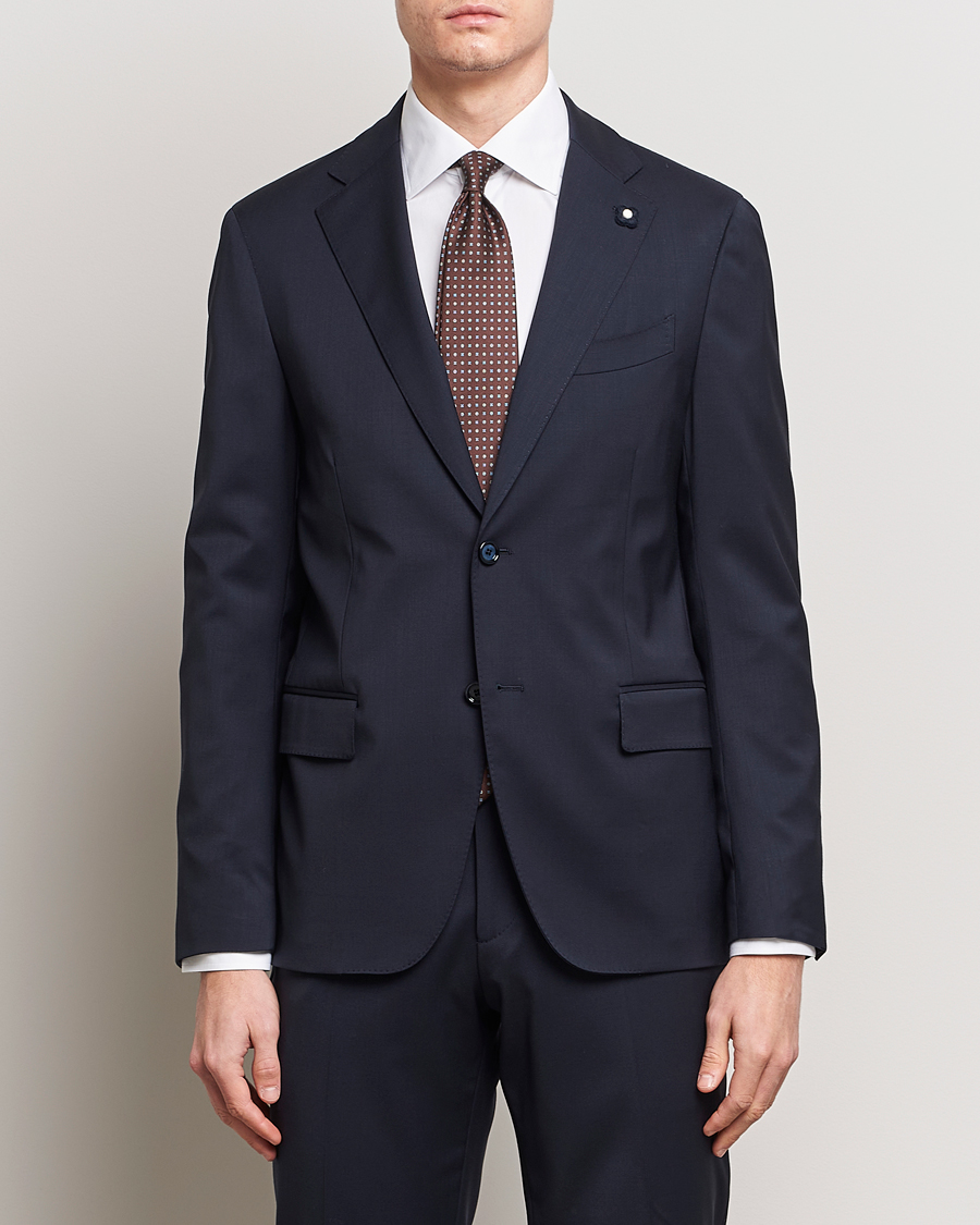 Herre | Habitjakker | Lardini | Two Button Wool Blazer  Navy