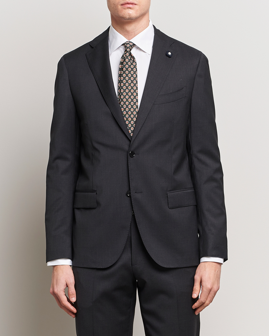 Herre | Italian Department | Lardini | Two Button Wool Blazer  Grey