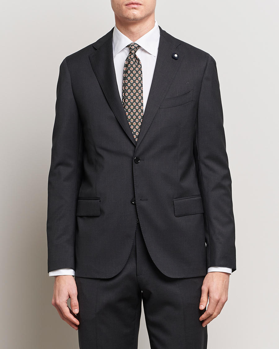 Herre | Lardini | Lardini | Two Button Wool Blazer  Grey