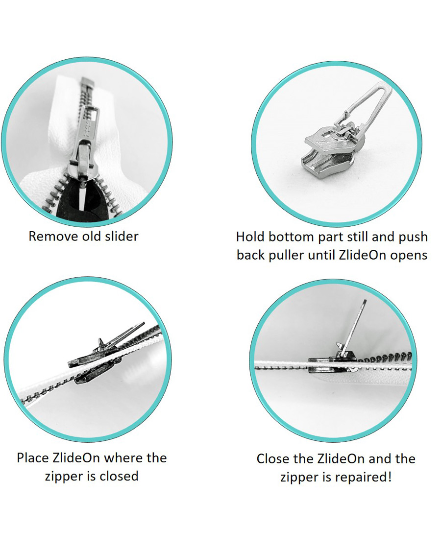 Herre | Tøjpleje | ZlideOn | Normal Plastic & Metal Zipper Silver XXS