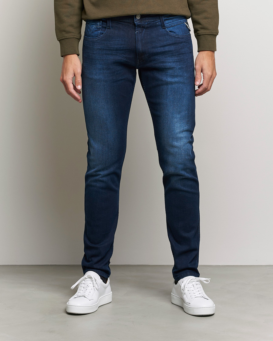 Herre | Tapered fit | Replay | Anbass Powerstretch Jeans Dark Blue