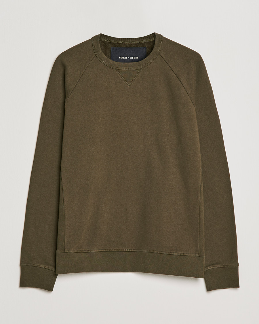 Herre | Trøjer | Replay | Sartoriale Jersey Crew Neck Sweatshirt Military