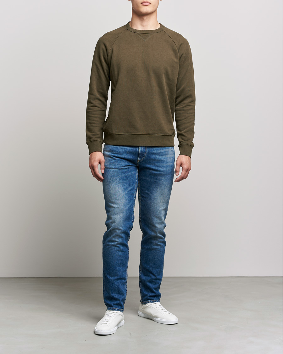 Herre | Trøjer | Replay | Sartoriale Jersey Crew Neck Sweatshirt Military