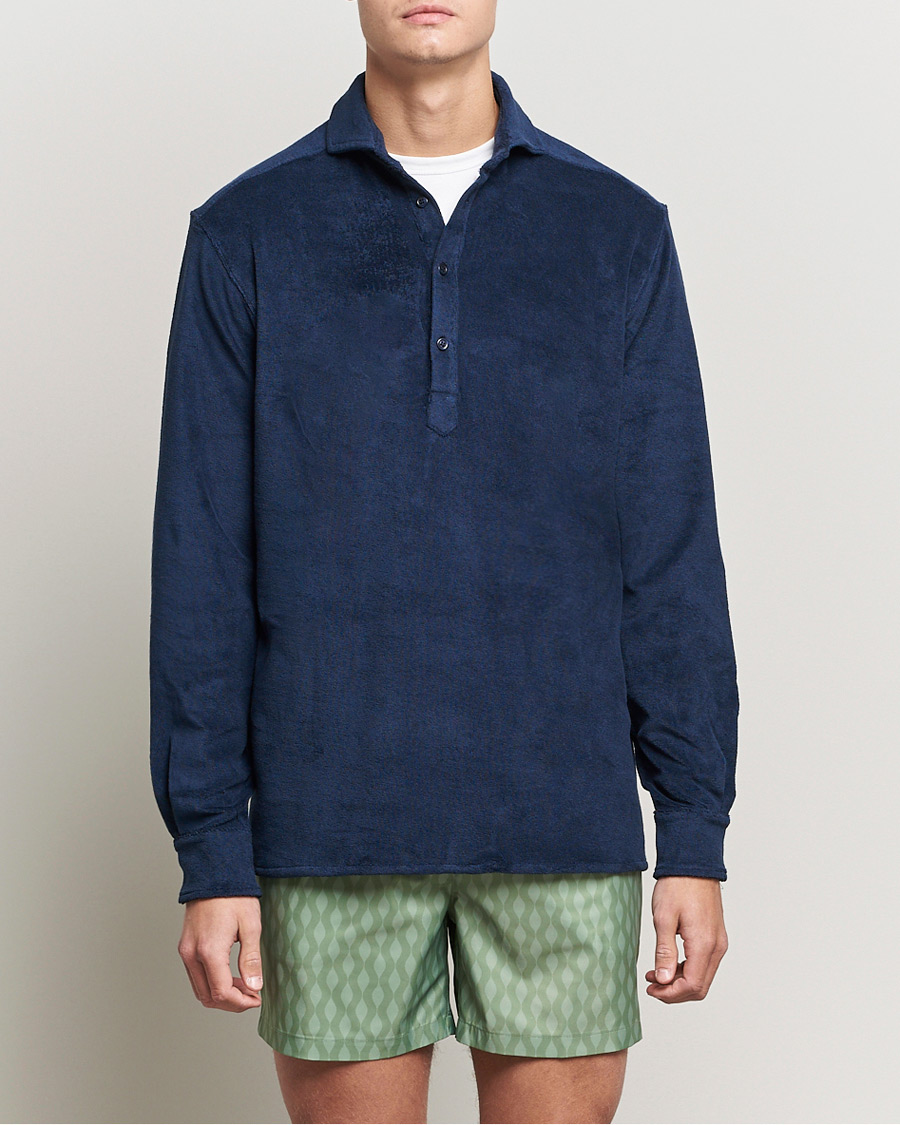 Herre |  | The Resort Co | Terry Popover Shirt Navy