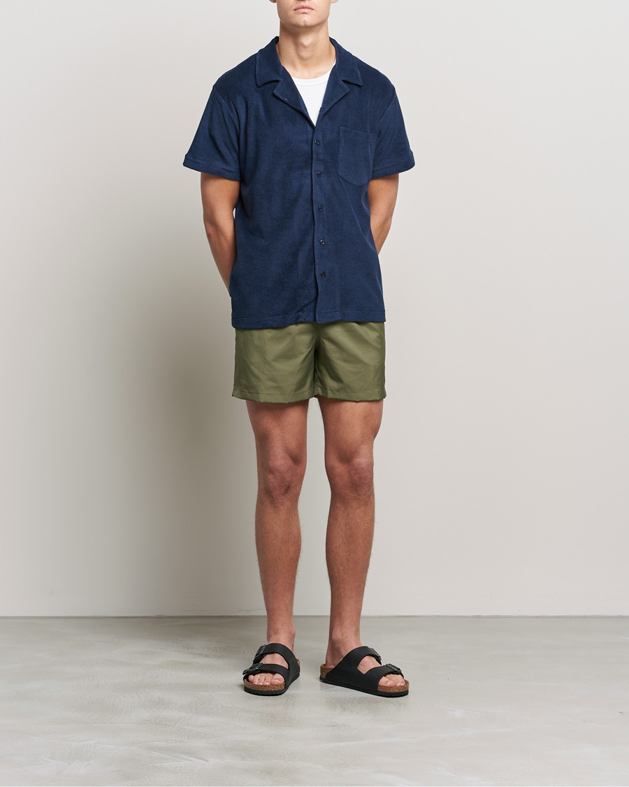 Herre | Kortærmede skjorter | The Resort Co | Short Sleeve Terry Resort Shirt Navy