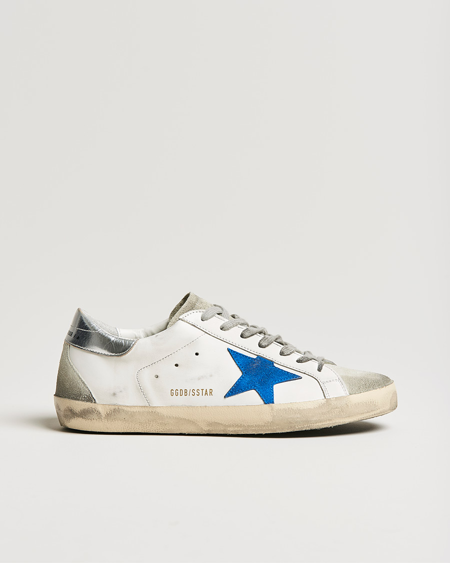 Herre | Golden Goose Deluxe Brand Super-Star Sneakers White/Electric Blue | Golden Goose | Deluxe Brand Super-Star Sneakers White/Electric Blue