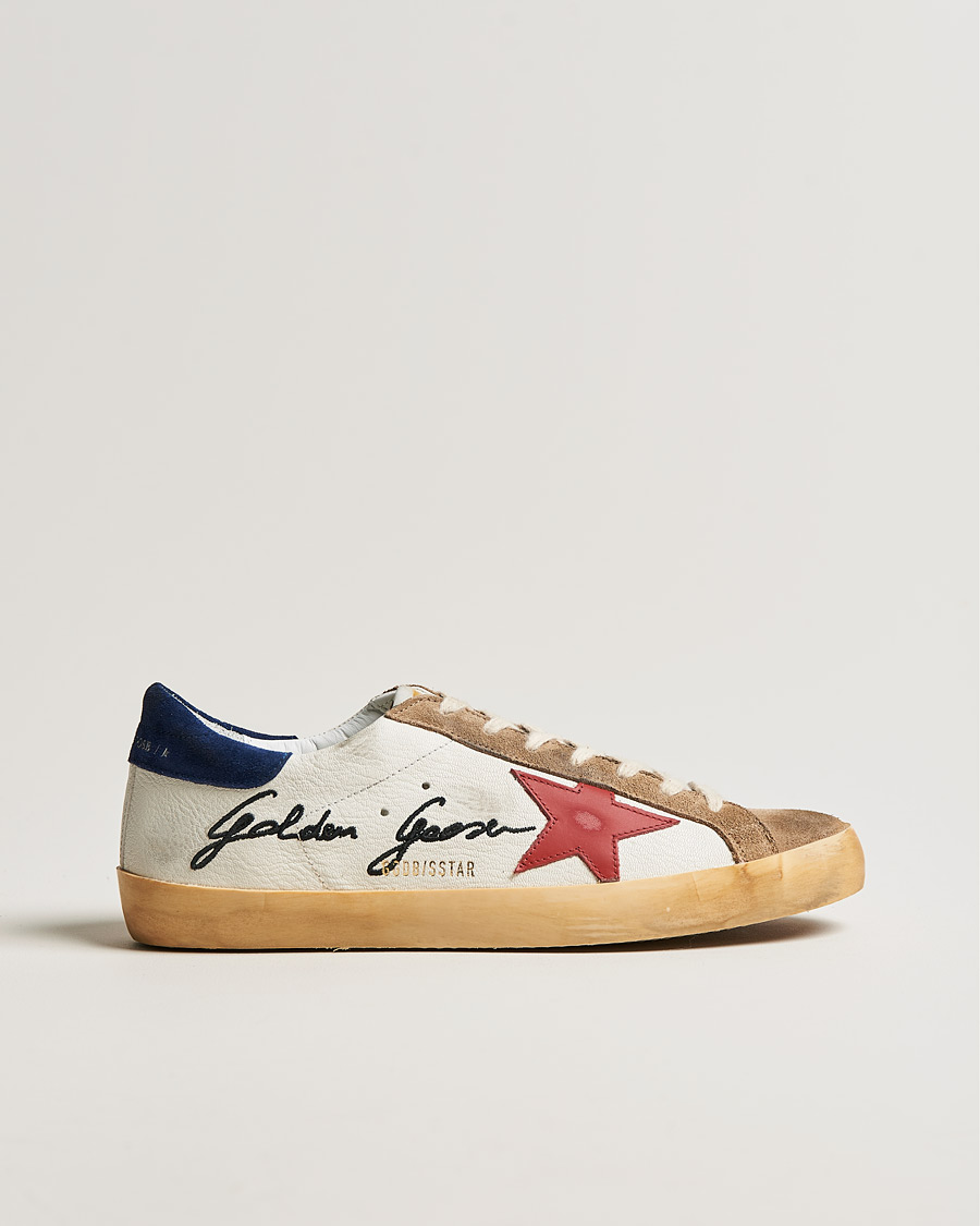 Herre | Golden Goose Deluxe Brand Super-Star Sneakers White/Red | Golden Goose | Deluxe Brand Super-Star Sneakers White/Red