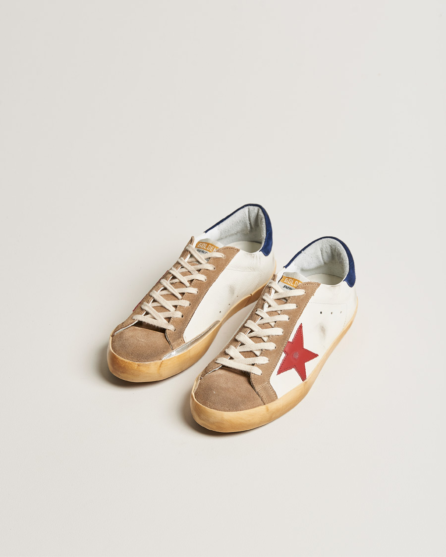 Herre | Golden Goose Deluxe Brand Super-Star Sneakers White/Red | Golden Goose | Deluxe Brand Super-Star Sneakers White/Red
