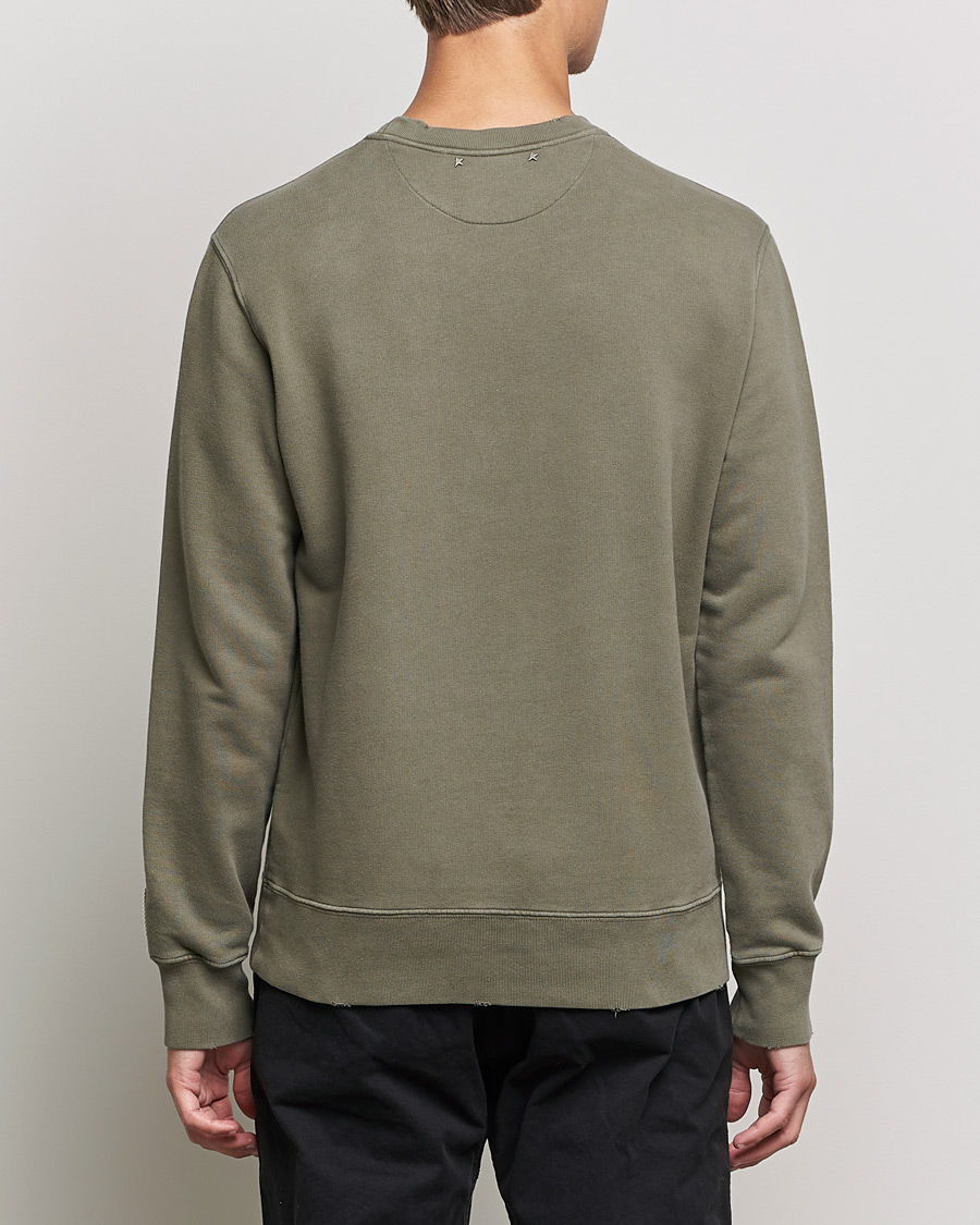 Herre | Trøjer | Golden Goose | Deluxe Brand Distressed Cotton Sweatshirt Dusty Olive