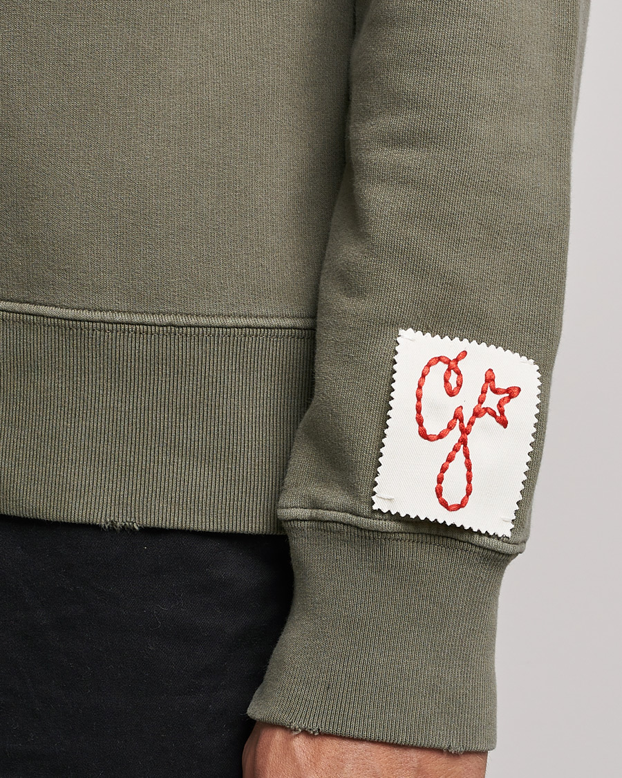 Herre | Trøjer | Golden Goose | Deluxe Brand Distressed Cotton Sweatshirt Dusty Olive