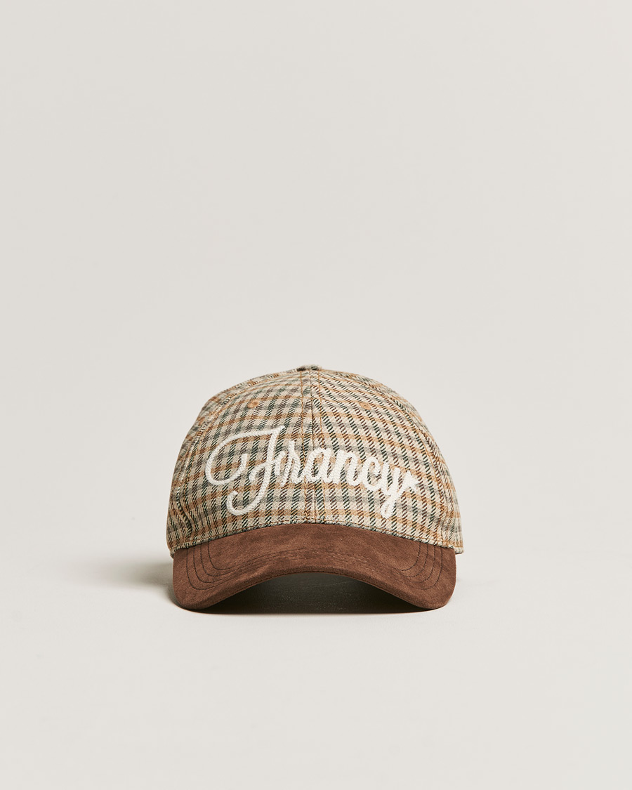 Herre | Golden Goose Deluxe Brand Alcantara Baseball Cap Brown Check | Golden Goose | Deluxe Brand Alcantara Baseball Cap Brown Check