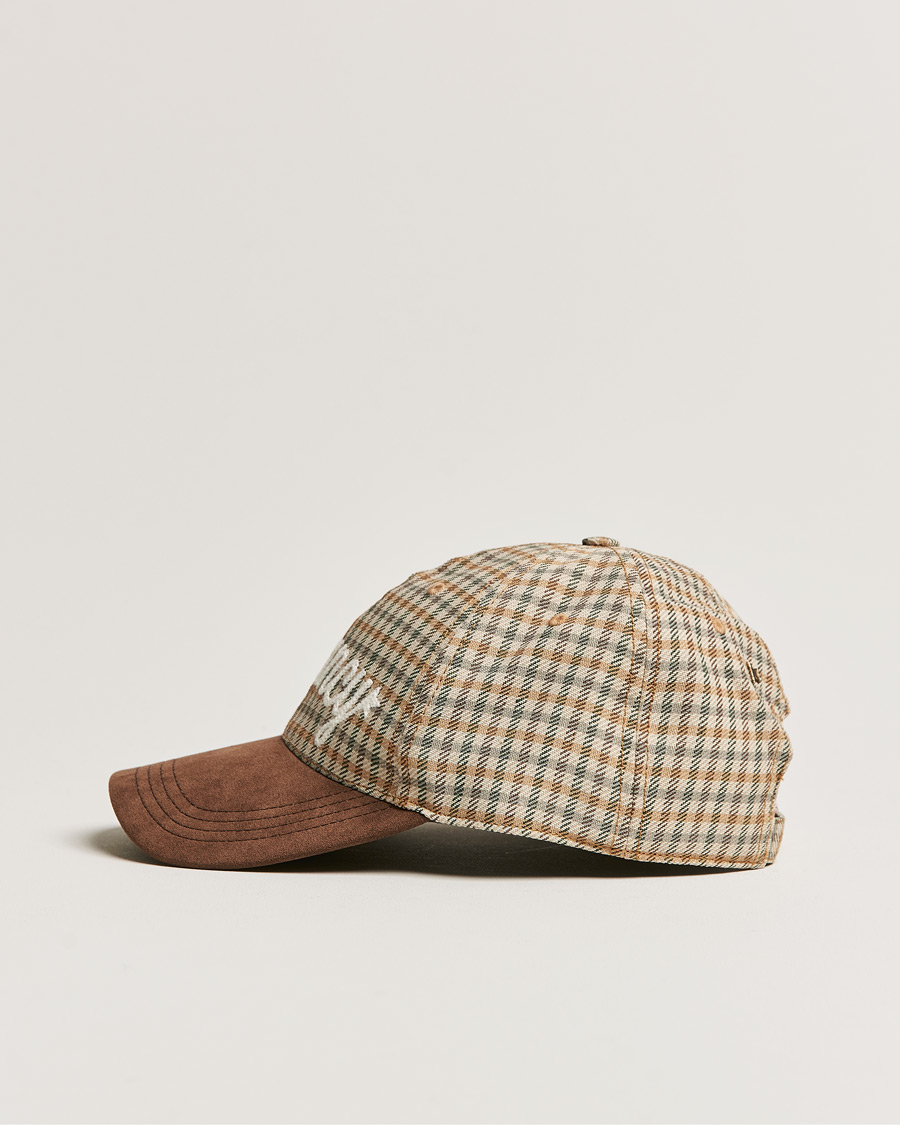 Herre | Golden Goose Deluxe Brand Alcantara Baseball Cap Brown Check | Golden Goose | Deluxe Brand Alcantara Baseball Cap Brown Check