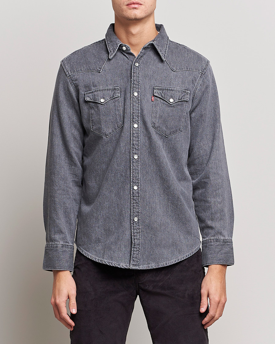 Herre | American Heritage | Levi's | Barstow Western Standard Shirt Gray Stonewash