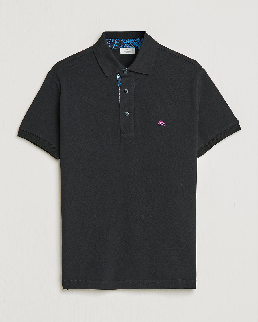 Herre | Polotrøjer | Etro | Short Sleeve Contrast Paisley Polo Black