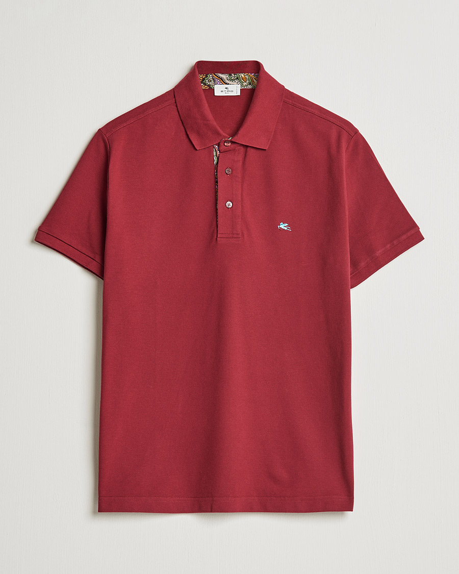 Herre | Polotrøjer | Etro | Short Sleeve Contrast Paisley Polo Burgundy