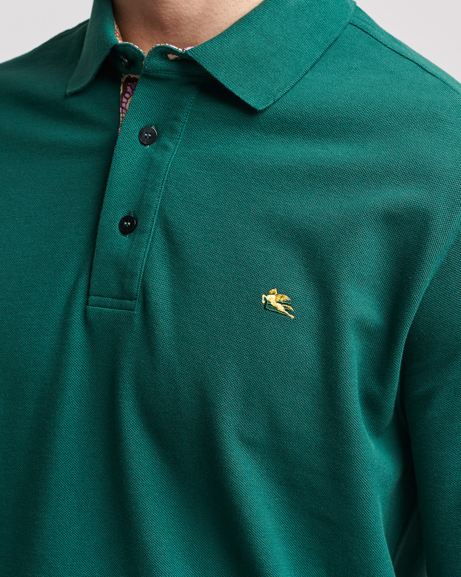 Herre | Trøjer | Etro | Long Sleeve Contrast Paisley Polo Emerald