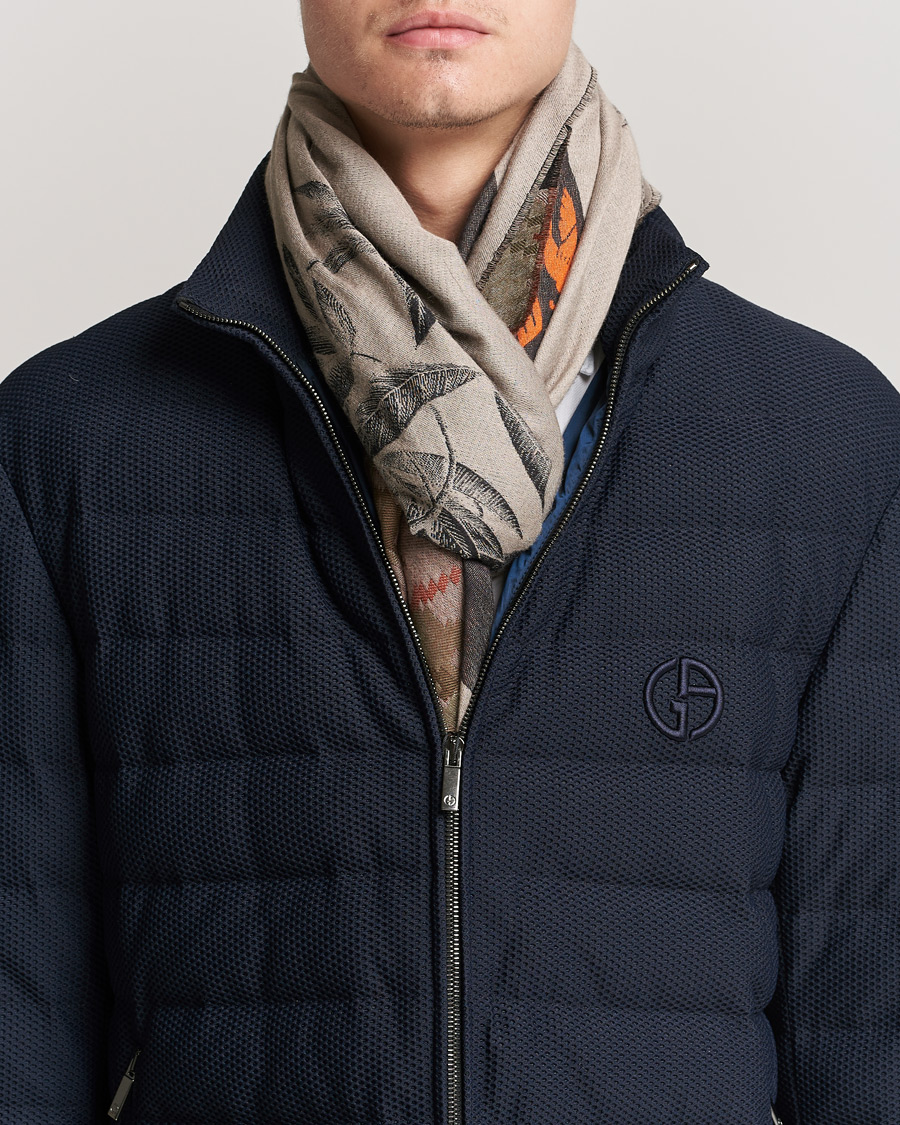 Herre | Etro Houndstooth Jacquard Scarf Black/Orange | Etro | Houndstooth Jacquard Scarf Black/Orange