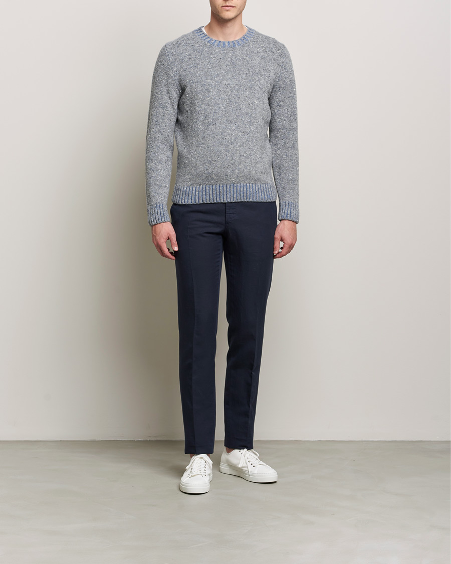 Herre | Trøjer | Inis Meáin | Wool/Cashmere Crew Neck Grey/Blue