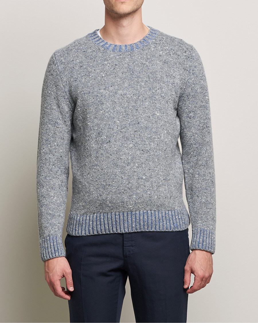 Herre | Trøjer | Inis Meáin | Wool/Cashmere Crew Neck Grey/Blue