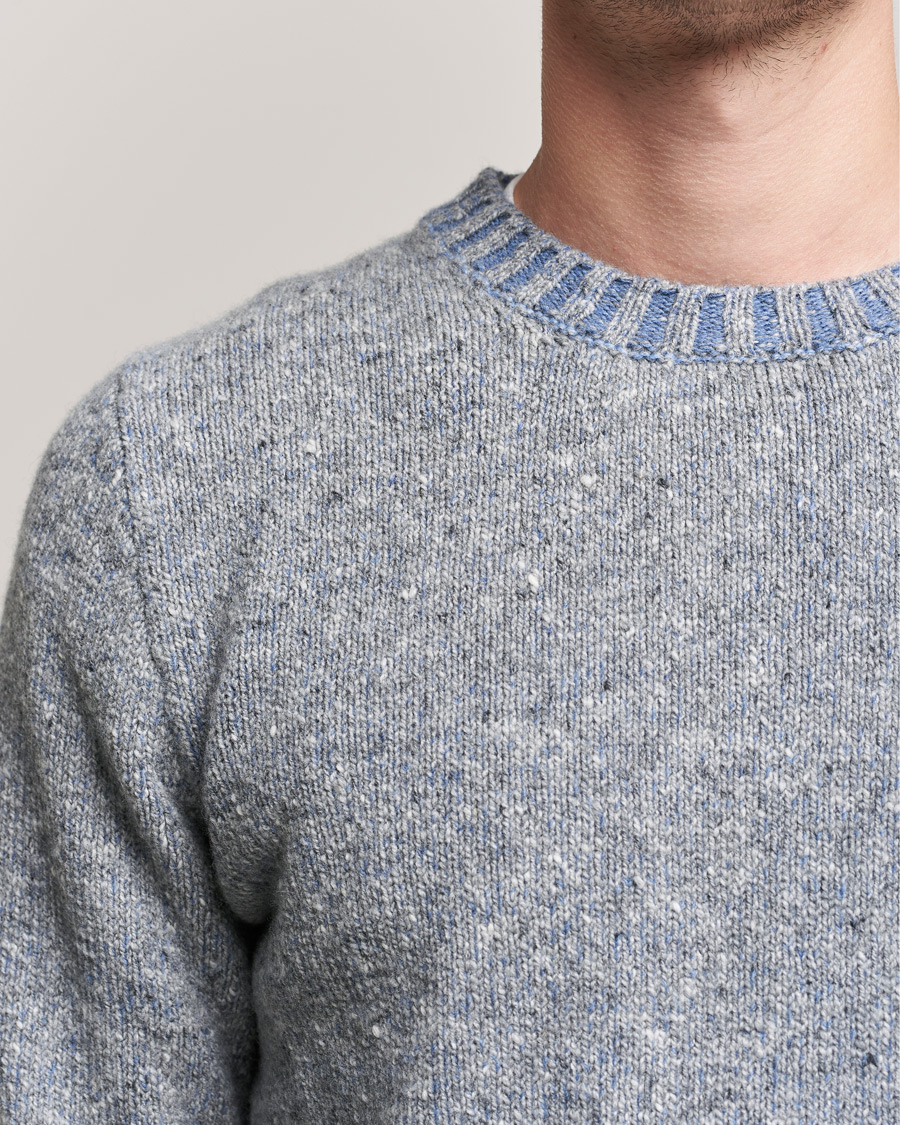 Herre | Trøjer | Inis Meáin | Wool/Cashmere Crew Neck Grey/Blue