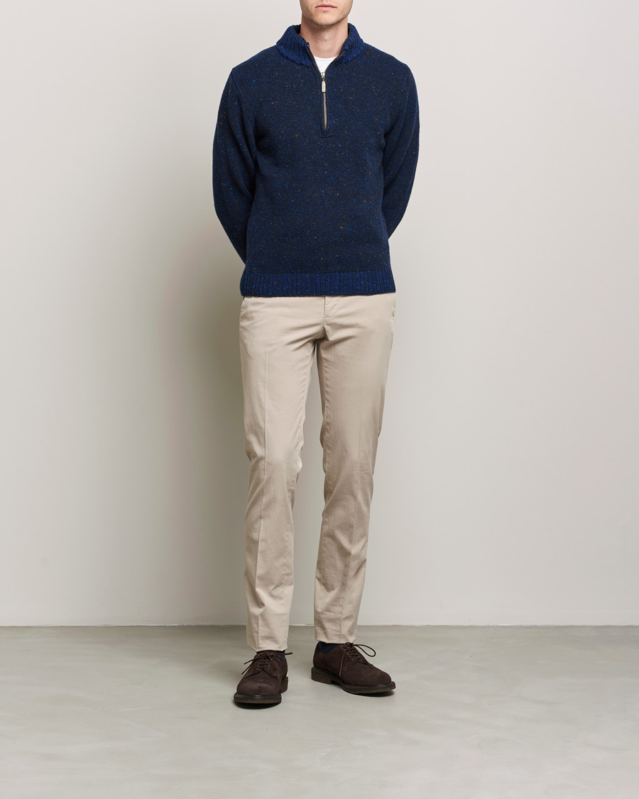 Herre | Trøjer | Inis Meáin | Wool/Cashmere Half Zip Navy