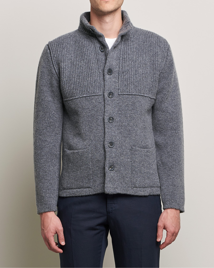Herre | Trøjer | Inis Meáin | Heavy Wool Cardigan Grey