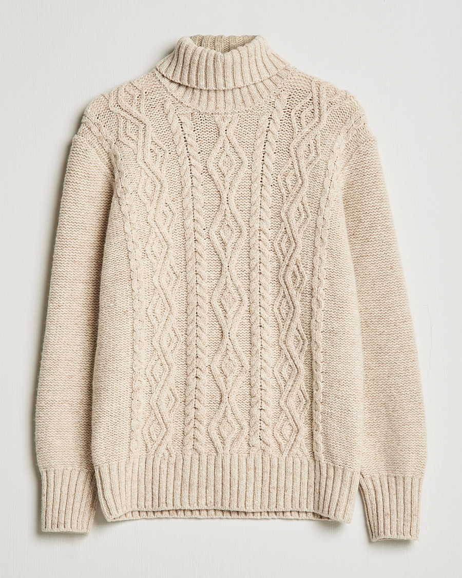 Herre | Trøjer | Inis Meáin | Wool/Cashmere Aran Turtleneck Beige
