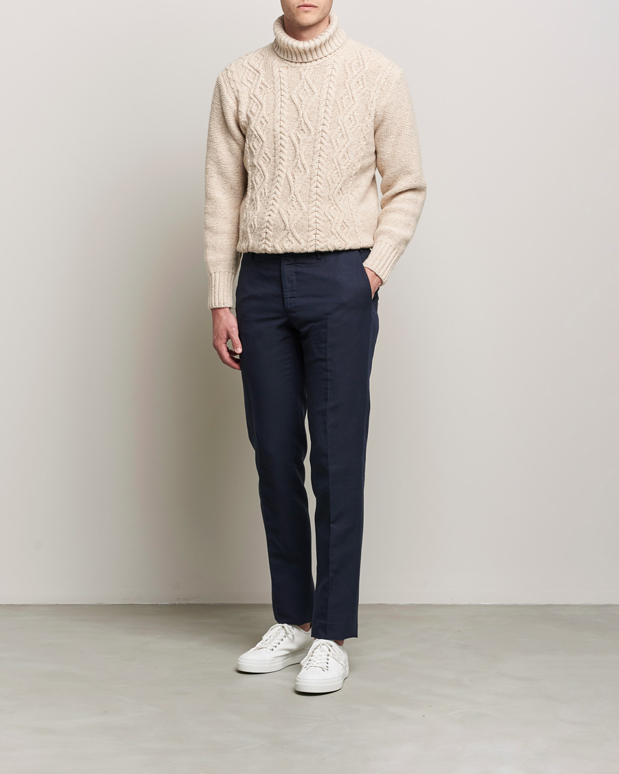Herre | Trøjer | Inis Meáin | Wool/Cashmere Aran Turtleneck Beige