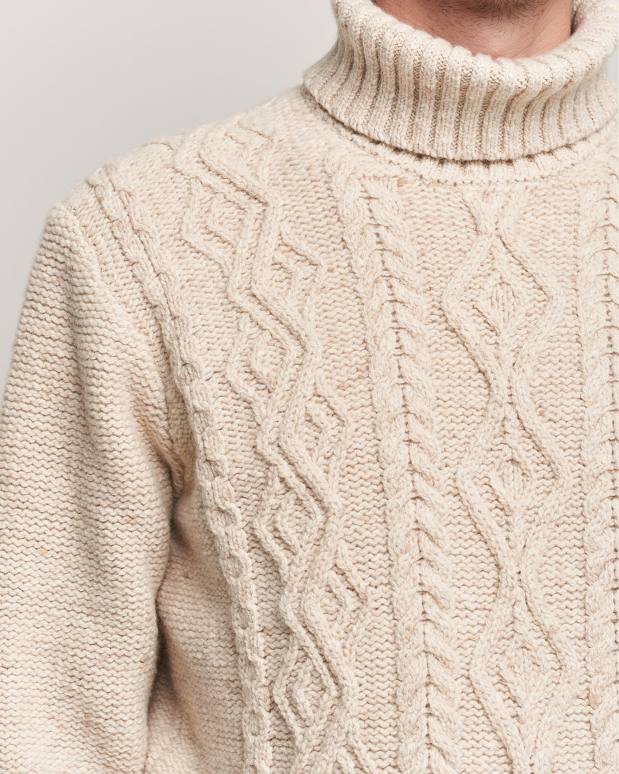 Herre | Trøjer | Inis Meáin | Wool/Cashmere Aran Turtleneck Beige