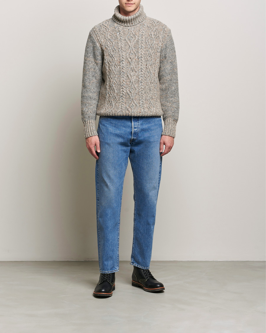 Herre | Trøjer | Inis Meáin | Wool/Cashmere Aran Turtleneck Grey
