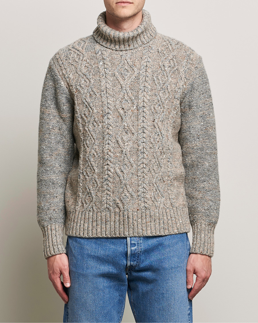 Herre | Trøjer | Inis Meáin | Wool/Cashmere Aran Turtleneck Grey