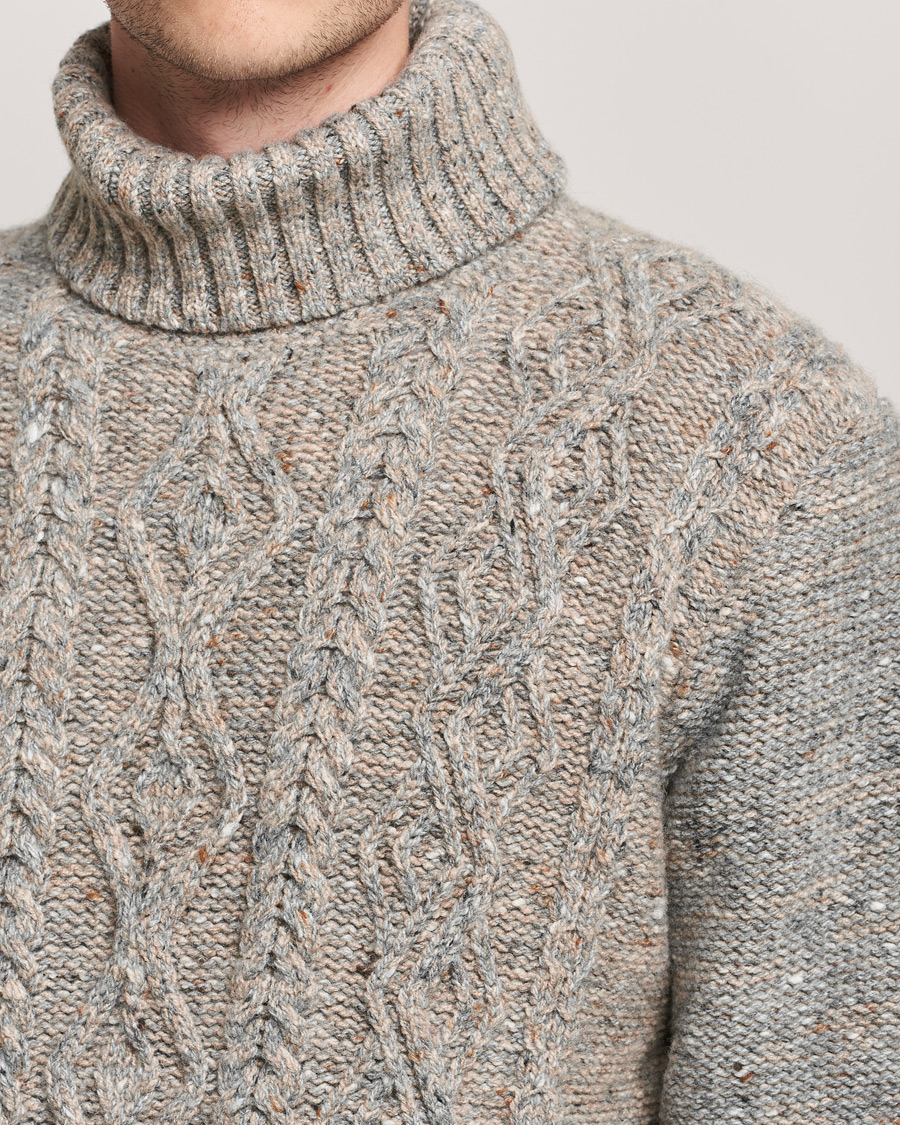 Herre | Trøjer | Inis Meáin | Wool/Cashmere Aran Turtleneck Grey