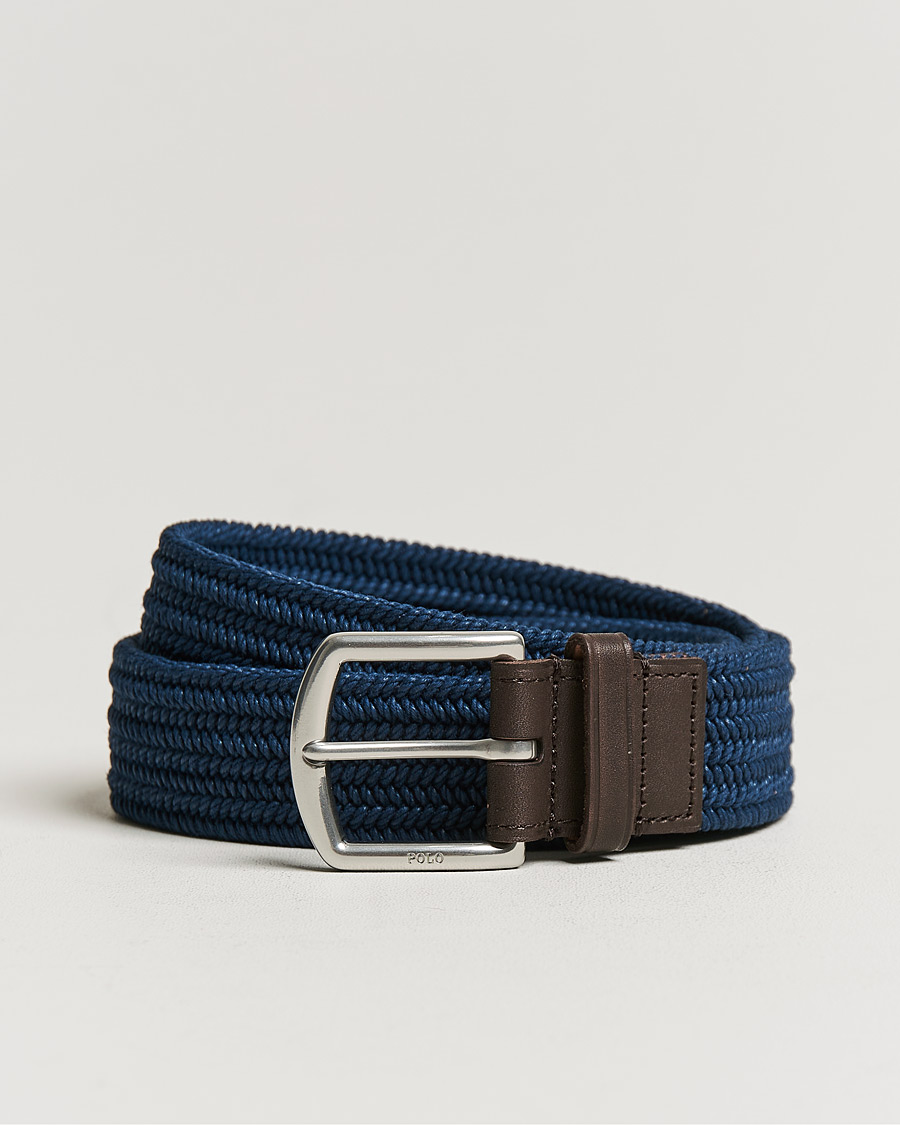 Herre | Tilbehør | Polo Ralph Lauren | Braided Cotton Elastic Belt Navy